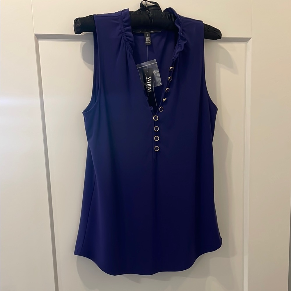 White House Black Market Purple Sleeveless Top Size S